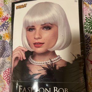 White Short Bangs Hair WIg